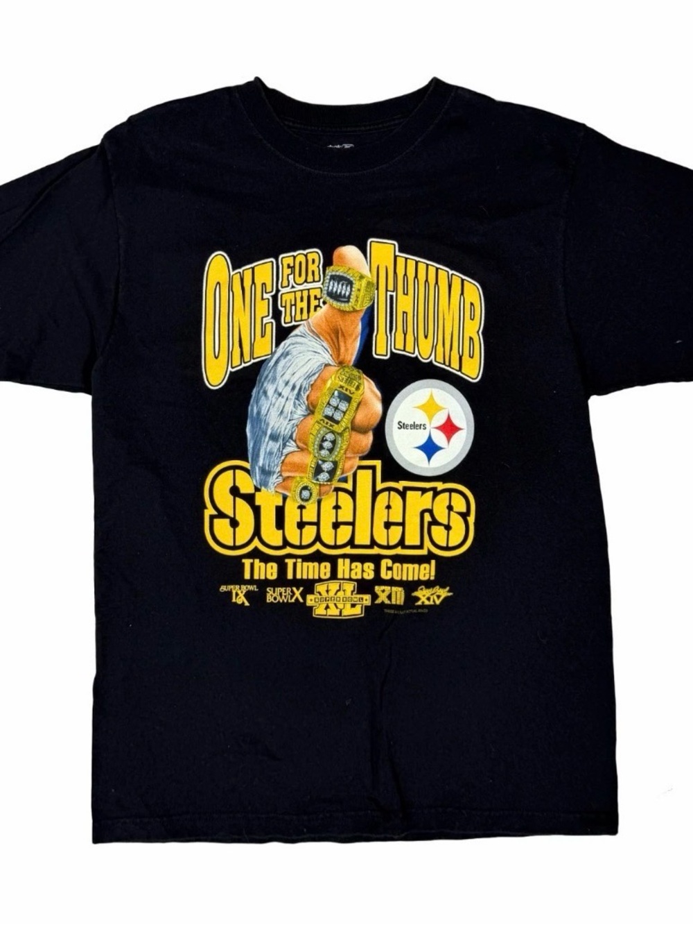 Reebok Men's Shirt Pittsburgh Steelers One For The Thumb Retro NFL - SZ Medium